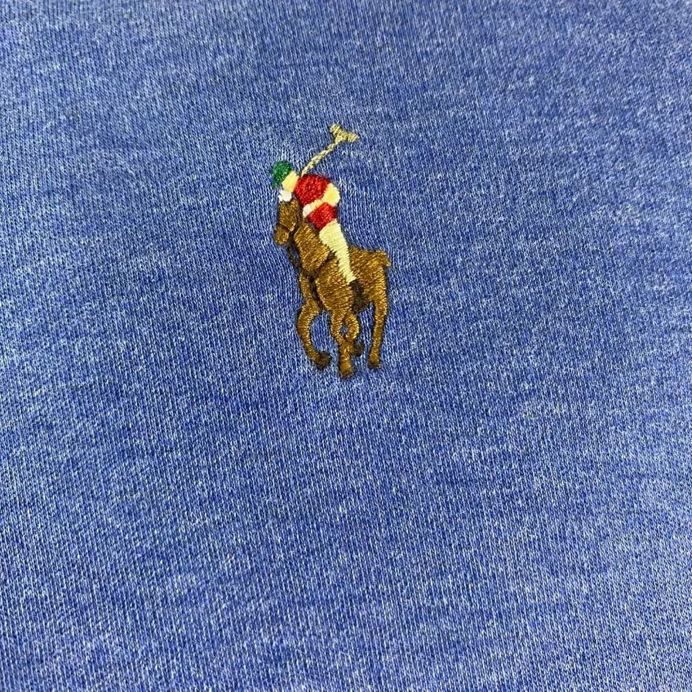 Polo Ralph Lauren Navy Blue Heather Classic Fit Polo Shirt Color Block Pony XXL